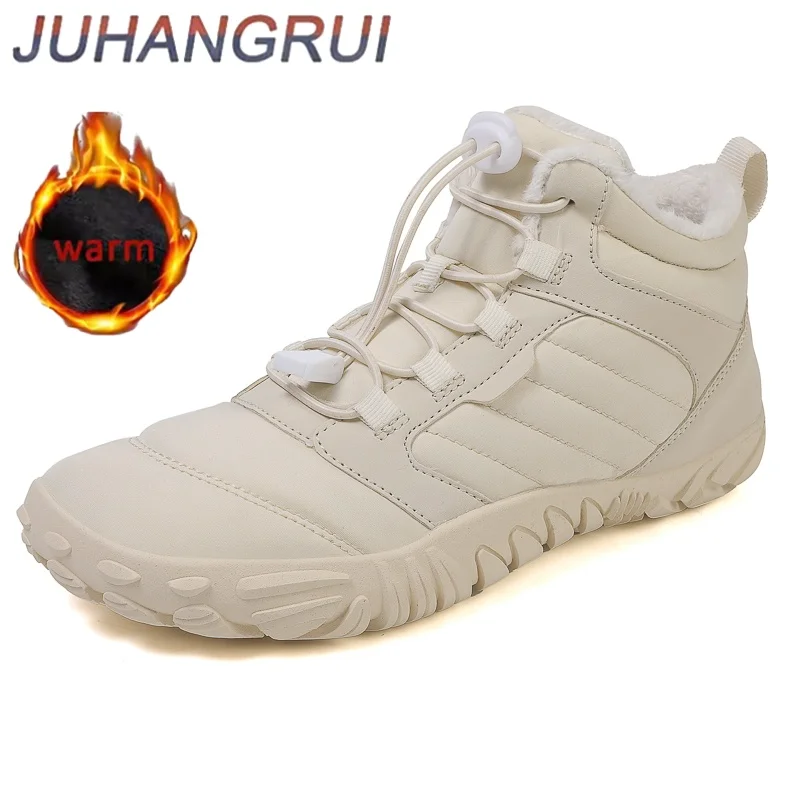 

Зимние мужские зимние ботинки, уличные нескользящие теплые плюшевые повседневные босиком, большие размеры, парные ботильоны, походные кроссовки