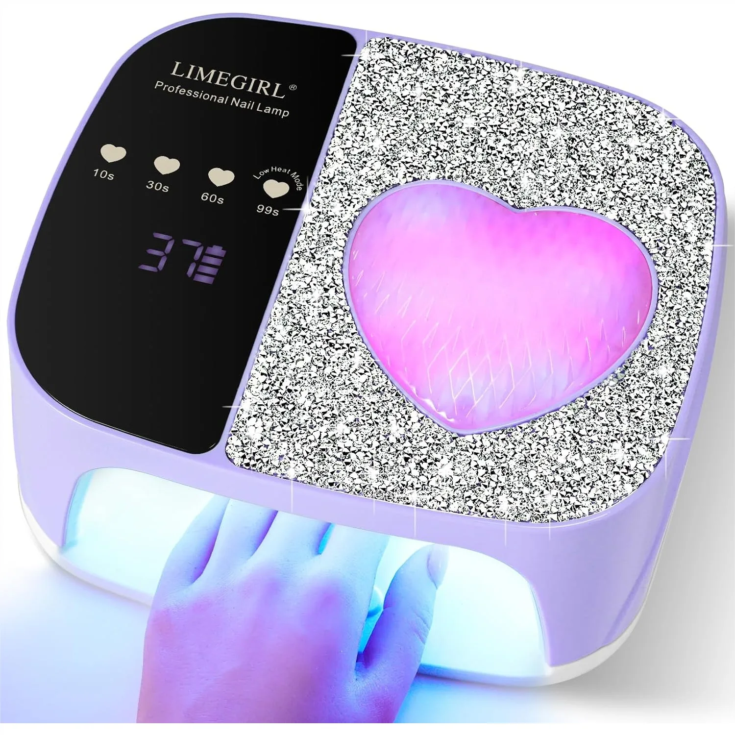 

UV LED Nail Lamp Kit for Gel Polish Fast Curing 72W Dryer with 36 Beads, Cordless Rechargeable 7800mAh Battery, 4 Timer Settings