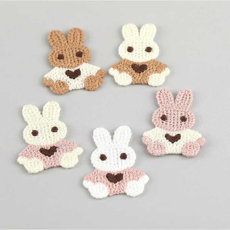 20 Stück 4*3,1cm Cartoon-Stickerei Hasen-Applikationen für DIY Kopfbedeckungen, Haarspangen, Bastelarbeiten, Dekoration, Kleidung, Aufnäher, Accessoires – Detail 1