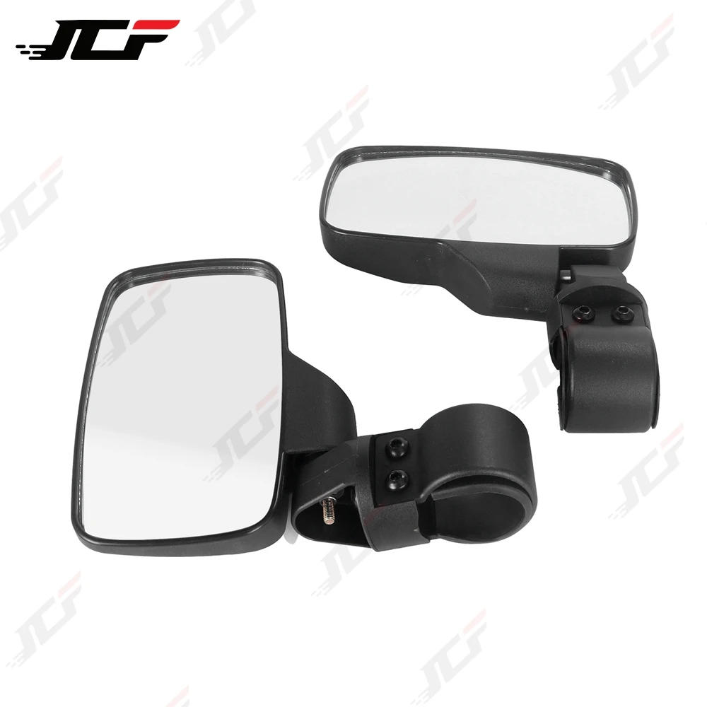 2PCS UTV Rearview Mirror Side Mirror Accessories with 1.75" 2" Roll Clamp for Polaris RZR Ranger 800 900 1000 Yamaha Can Am
