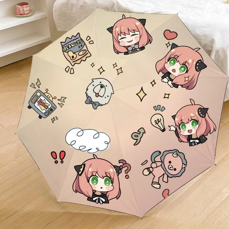 SPY x FAMILY Anya Folding Automatic Umbrella Anime Sunscreen Dual purpose Sunshine Rain Student Folding Umbrella Birthday Gift