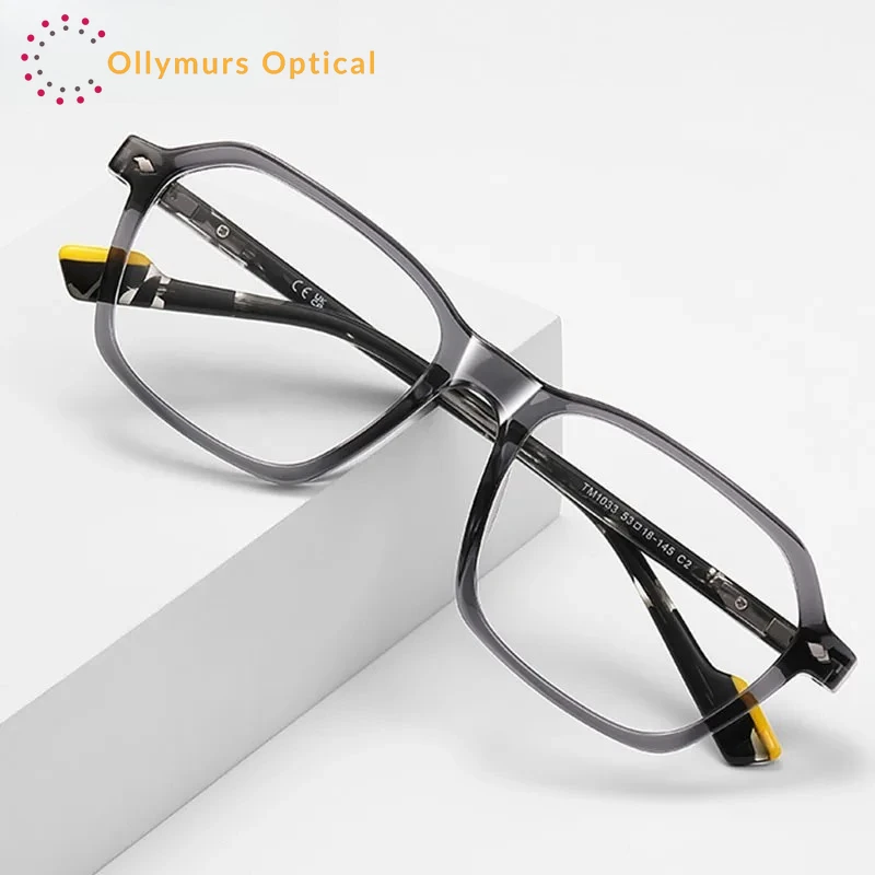 

OLLYMURS New Retro Simple Geometric Square Frame Design Men's Anti-blue Light Glasses Can Be Customized Prescription LS224