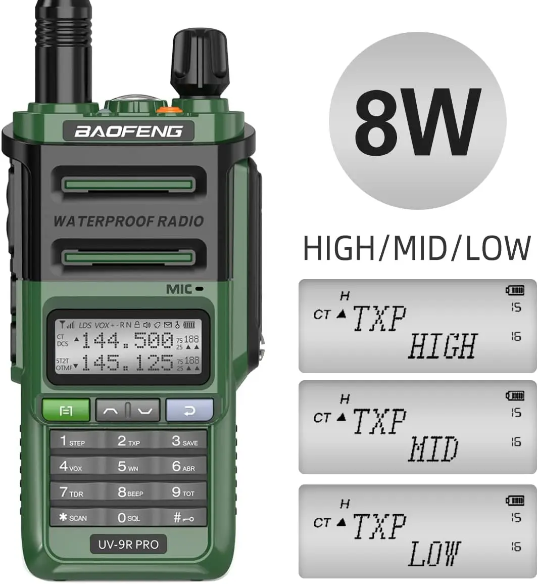baofeng-9r-pro-アマチュア無線トランシーバー-vhf-uhf-ip67-防水防塵-usb-タイプ-c-充電長距離ワイヤレスインターホン