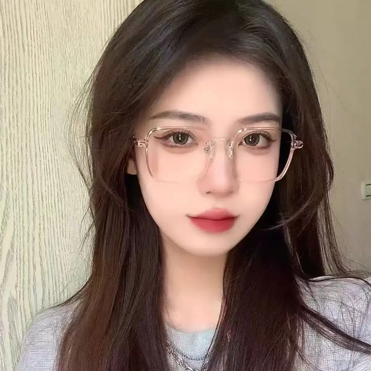 GLAZZY TR Stainless Steel Two Tone Square Photochromic Eyeglasses Anti Blue Light Optical Glasses Neutral Daily Computer Eyewear