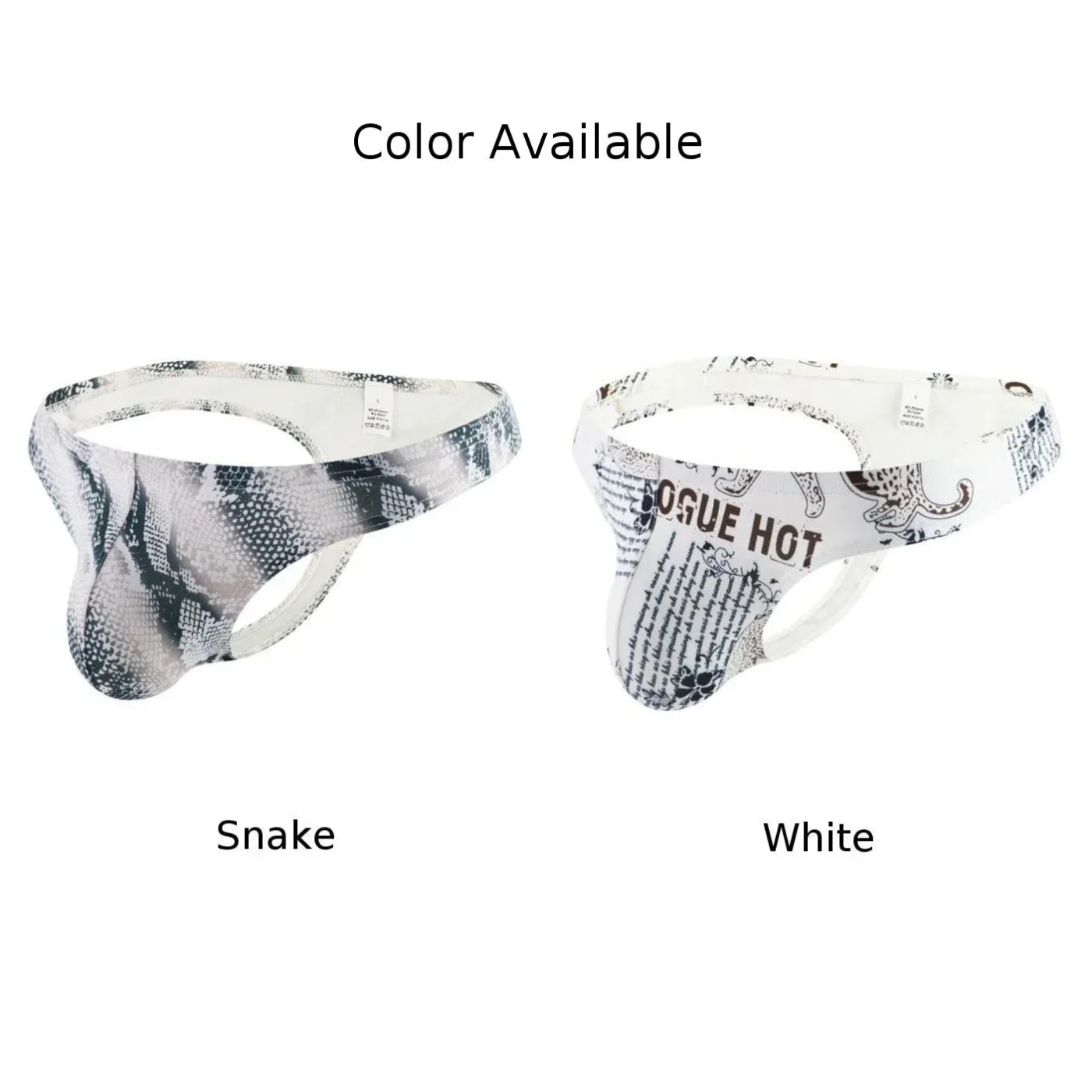 Mens Low Rise Underwear Bikini Sexy Printed Panties T-Back Thongs Bulge Pouch Erotic Lingerie Exposed Butt G String