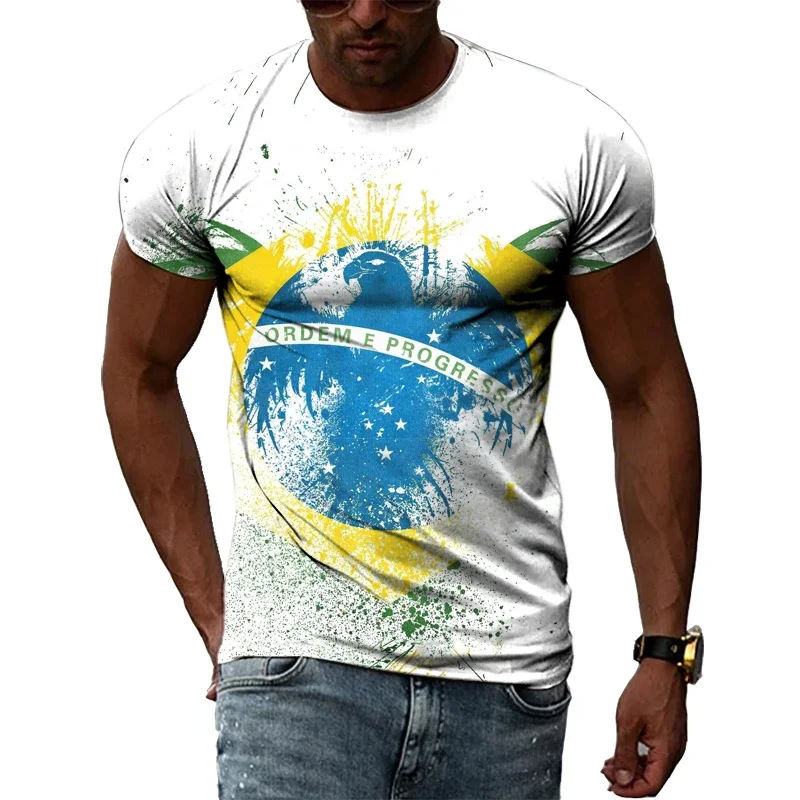 

Brazilian Flag 3D Print T-shirts Summer Men Woman Short Sleeve Casual Tees Fashion Streetwear Harajuku T Shirt Kid Tops Clothing