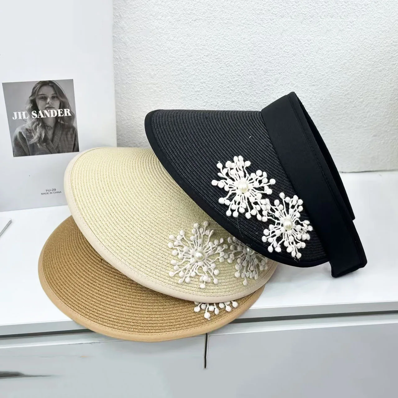 

​​2025 Summer Small Fresh Flower Hat - Women's Breathable Straw Sunshade, Empty Top UV Protection Versatile Fashion Sun Hat