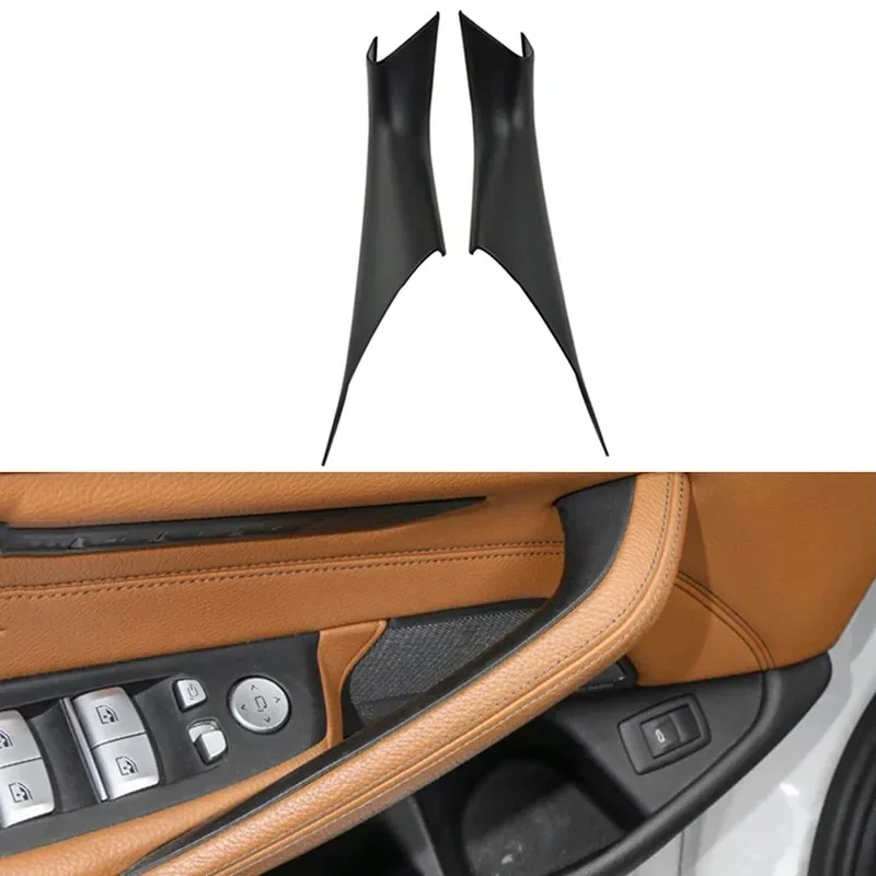1 Pair Inner Door Pull Handle Cover Left Right ABS Matte Black Fit For BMW 5 Series G30 G38 2018 2019 2020 2021 2022 2023