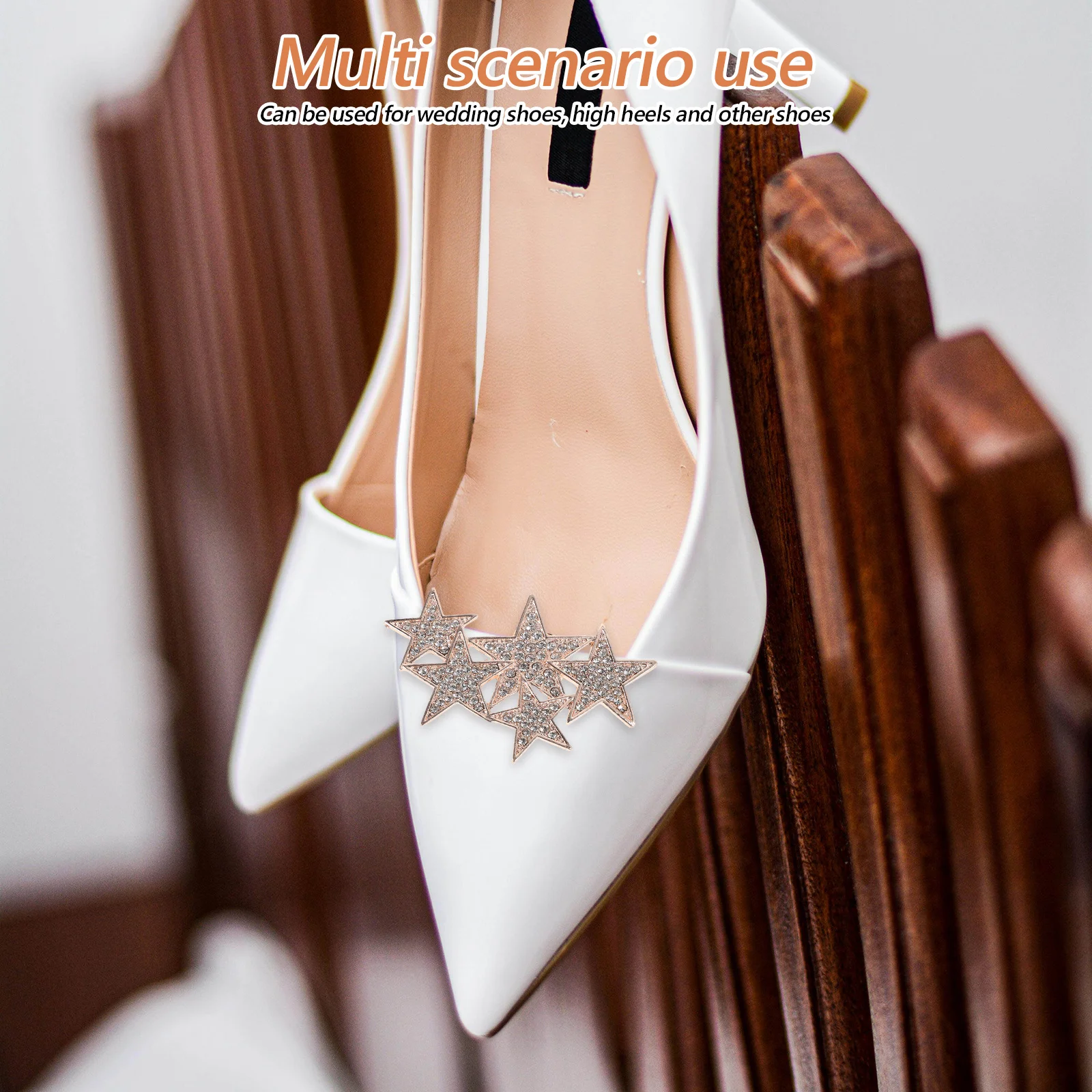 

2Pcs Star Shoe Clips Zinc Alloy Bridal Shoes Embellishments Wedding High Rhinestone Decorations Accessories