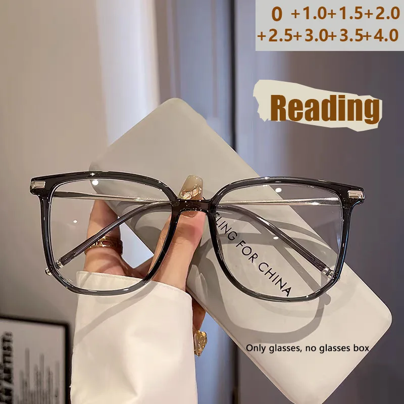 Gafas de lectura cuadradas antiluz azul, gafas de lectura con montura grande a la moda para mujeres de mediana edad y ancianos, gafas de flores 5515