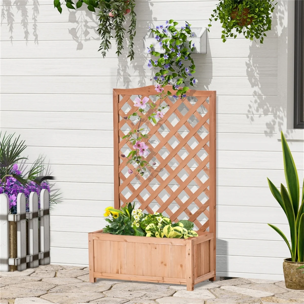 User inière en bois, étagère à fleurs, boîte de jardinière en bois