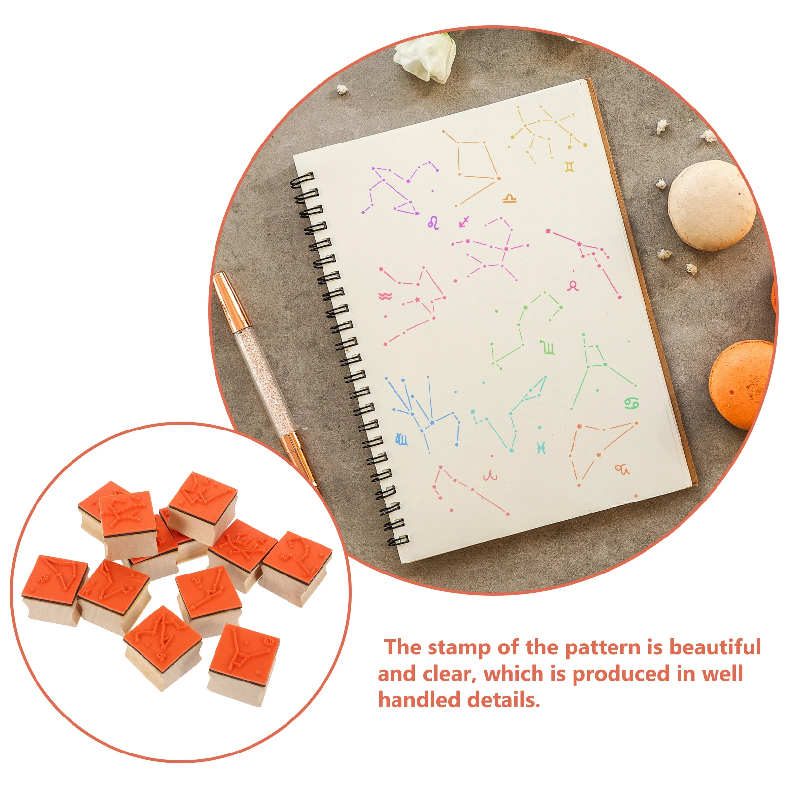

12pcs Seals Wooden Stamps Scrapbooking Book Wooden Stamps Decorative Crafts High Quality DIY Household Storage