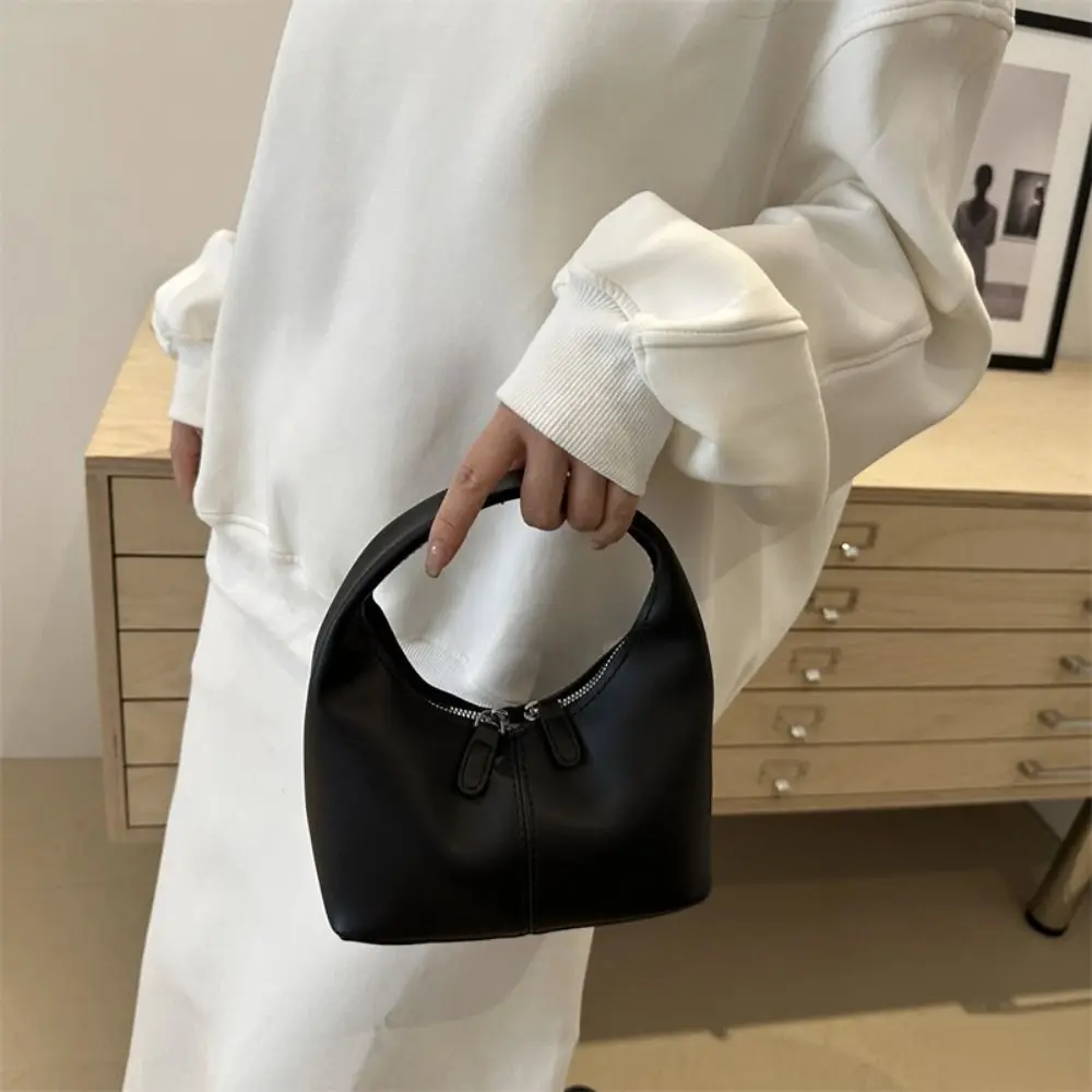 

Portable Pu Pu Leather Handbag Candy Color Small Bag Underarm Bag Purse Fashionable Crescent Bag Students