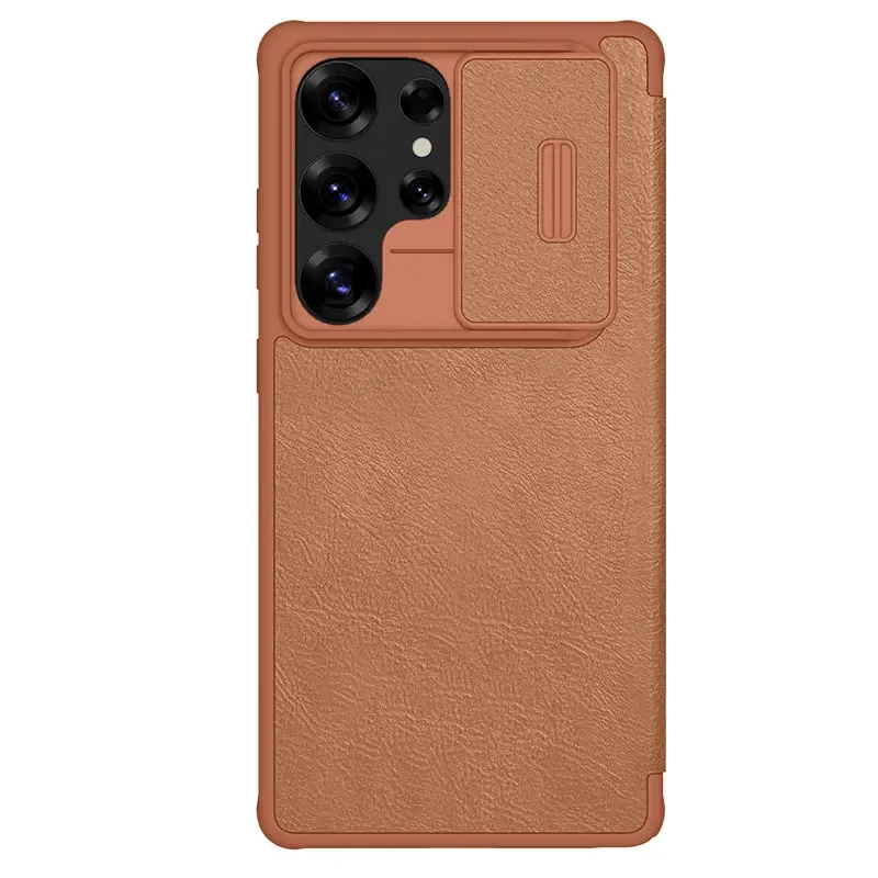

For Samsung Galaxy S25 Ultra S25 Plus Case Nillkin Qin Pro Flip Leather Case Ultra-Thin Slide Camera Case Lens Protection Cover