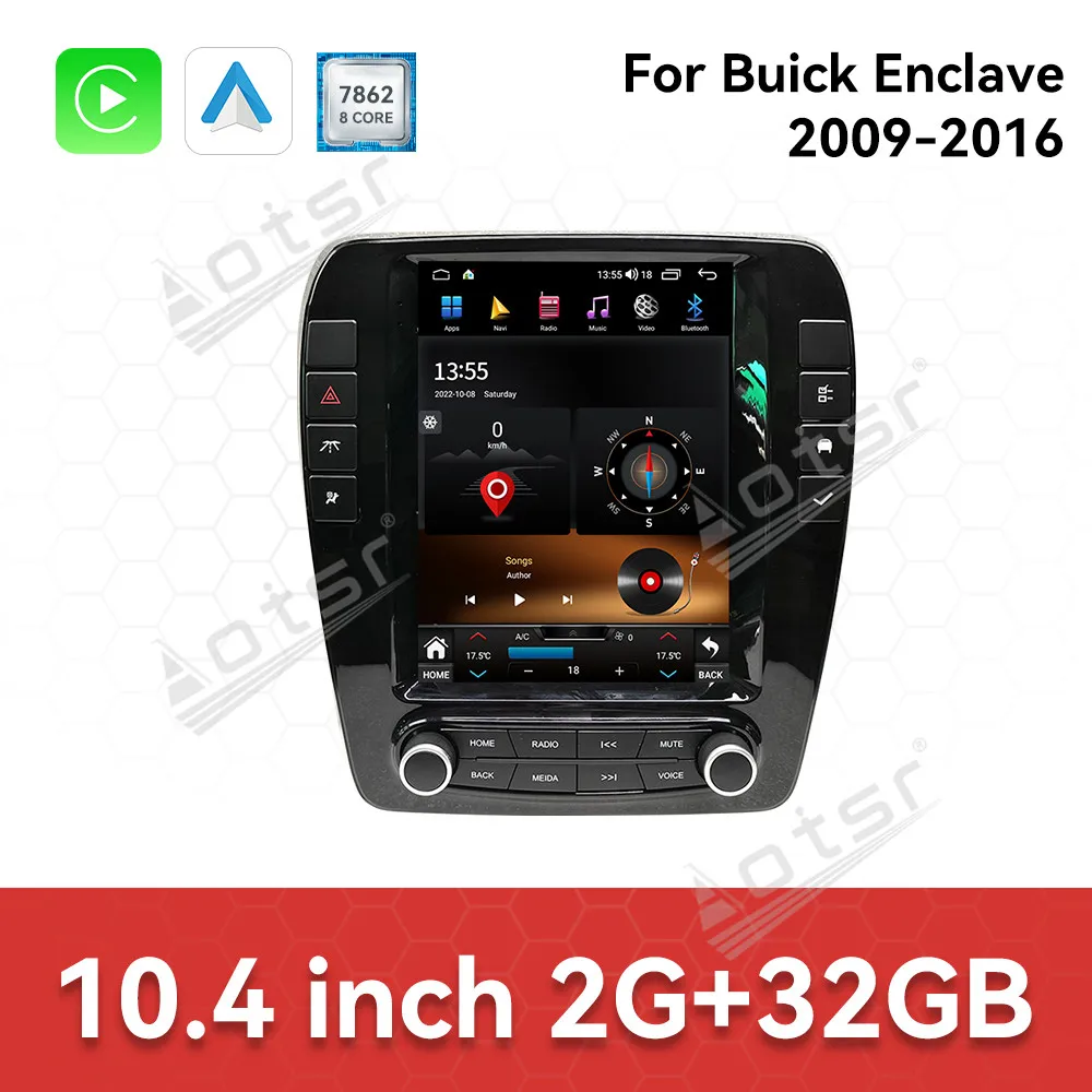 Tesla screen For Buick Enclave 2009-2016 Android car Multimedia Radio Player Stereo Auto GPS Navigation Carplay  video Headunit