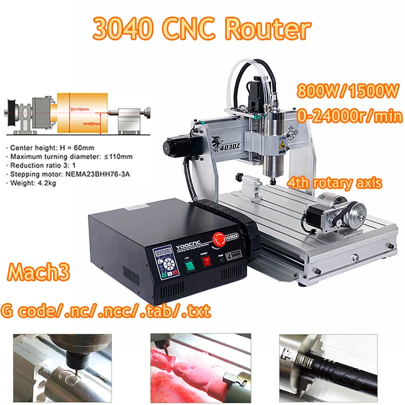 Mini CNC Router 4030Z 3040 Engraver Desktop Engraving Machine 1500W 800W For Wooden Metal Milling Machine