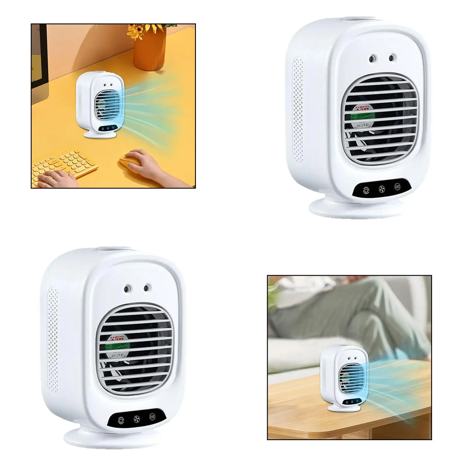 Портативный кондиционер, 280 мл, резервуар для воды, увлажнитель, 3 скорости, ветровой перезаряжаемый охлаждающий вентилятор для стола, путешествий, общежития, спальни, пешего туризма