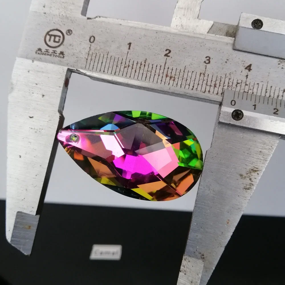 Camal 2PCS 38MM Waterdrop Drop Rainbow Color Crystal SunCatcher Chandelier Lamp Lighting Prisms Hanging Pendant Home Party Decor