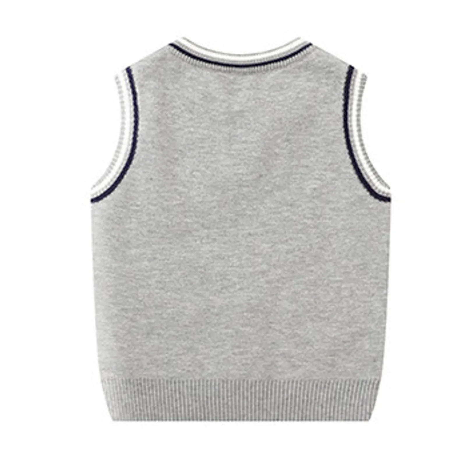 Autumn Spring Casual Kids Boys Girls Outerwear Sweater Vest Tops Knitwear Chic Sleeveless Pullover Knit School Waistcoat 2-7T