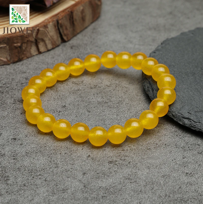 Yellow Quartzite Natural Stone Streche Bracelet Elastic Cord Pulserase Jewelry Beads Lovers woman Gift Accessories 6/8/10/12mm