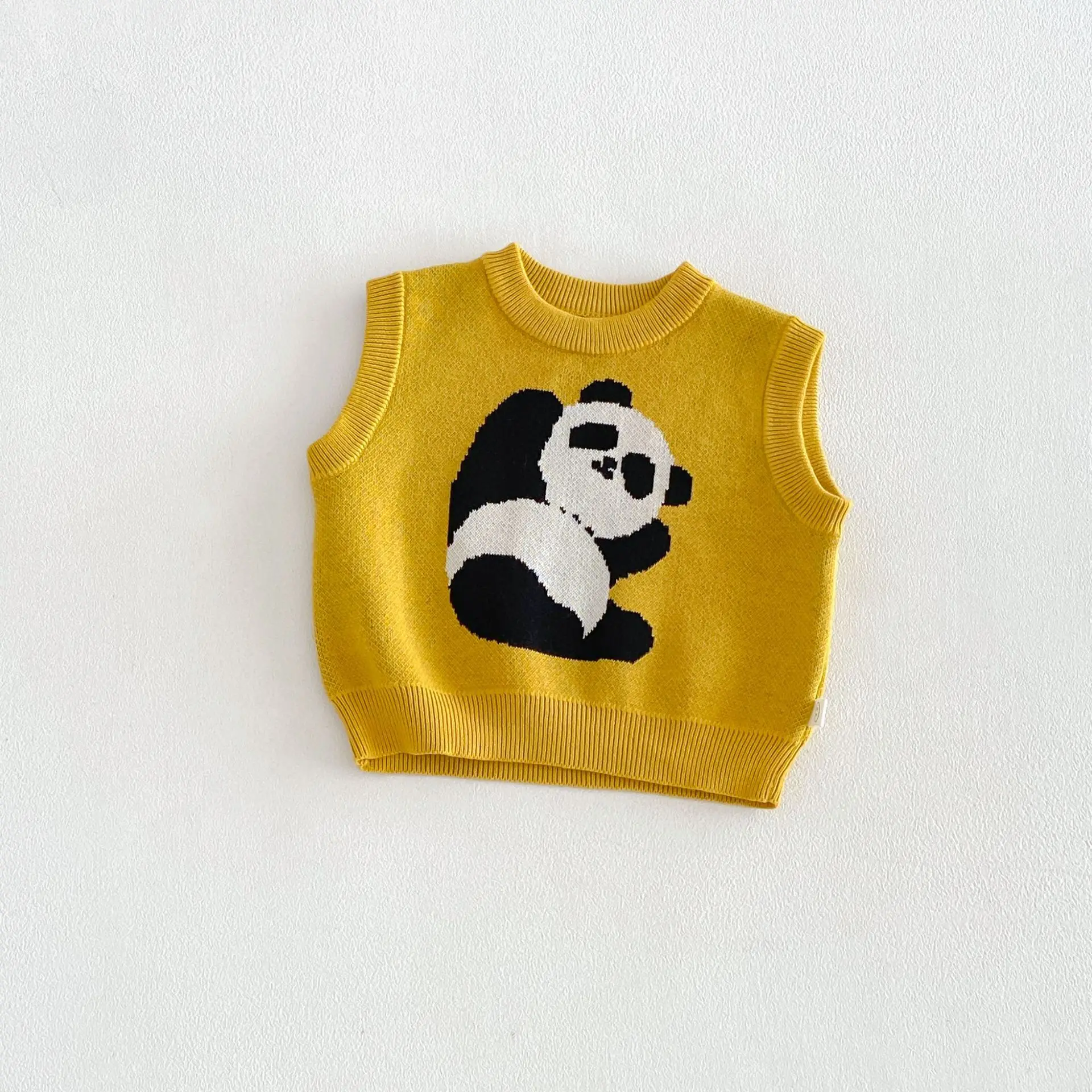 Boys Vest 2026 Spring and Autumn New Children's Clothing Korean Style Fashion Boy Baby Cute Cartoon Knit Vest Simple
