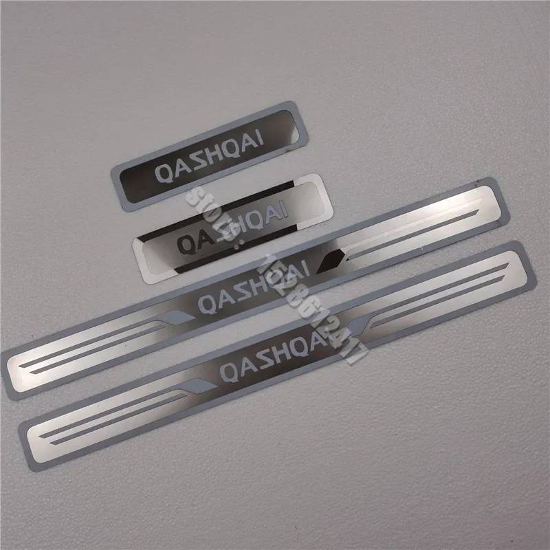 for Nissan QASHQAI J10 J11 2007-2021 Door Sill Scuff Plate Guard Stainless Steel Kick Pedal Sticker Car Styling Accessories