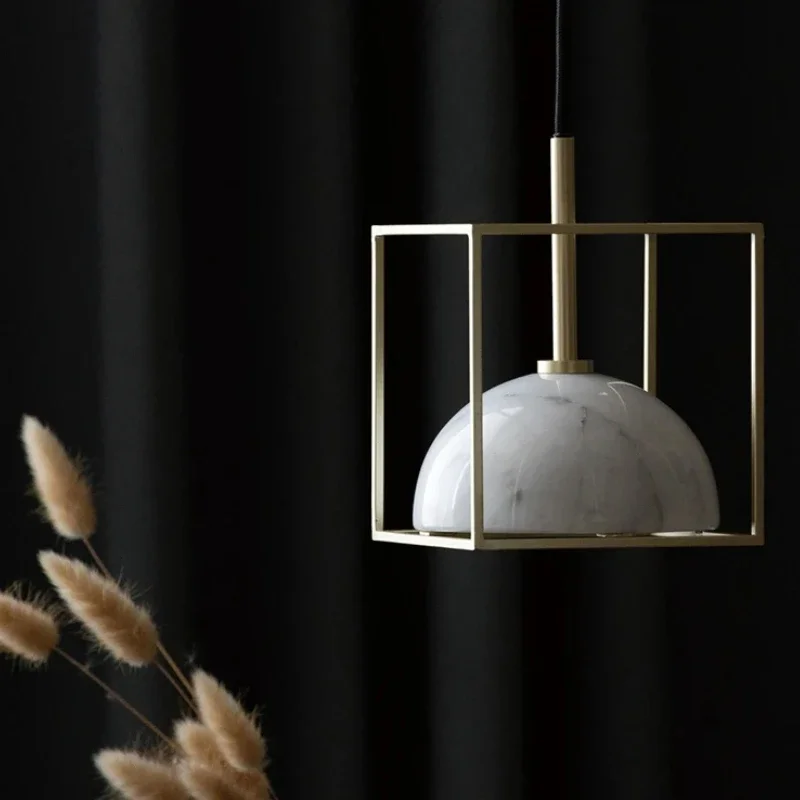 

Marble Bar Pendant Lamp Nordic Creative Design Metal Dali Restaurant Lighting Modern And Simple Single Head Pendant Lamp