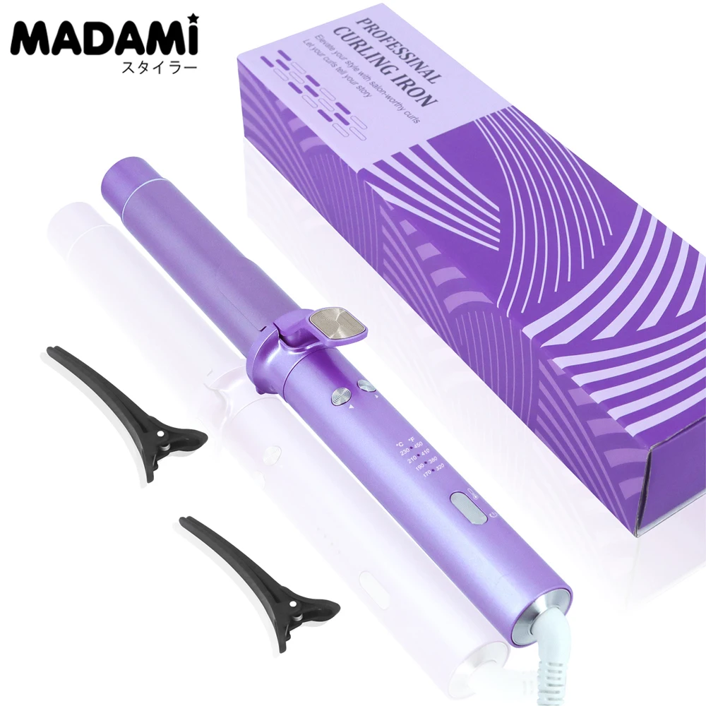 Auto Hair Curling Iron Wand Professional 450°F Hair Curler Automatic Rotating 32mm Barrel Curls Salon Styling Tool Dual Voltage