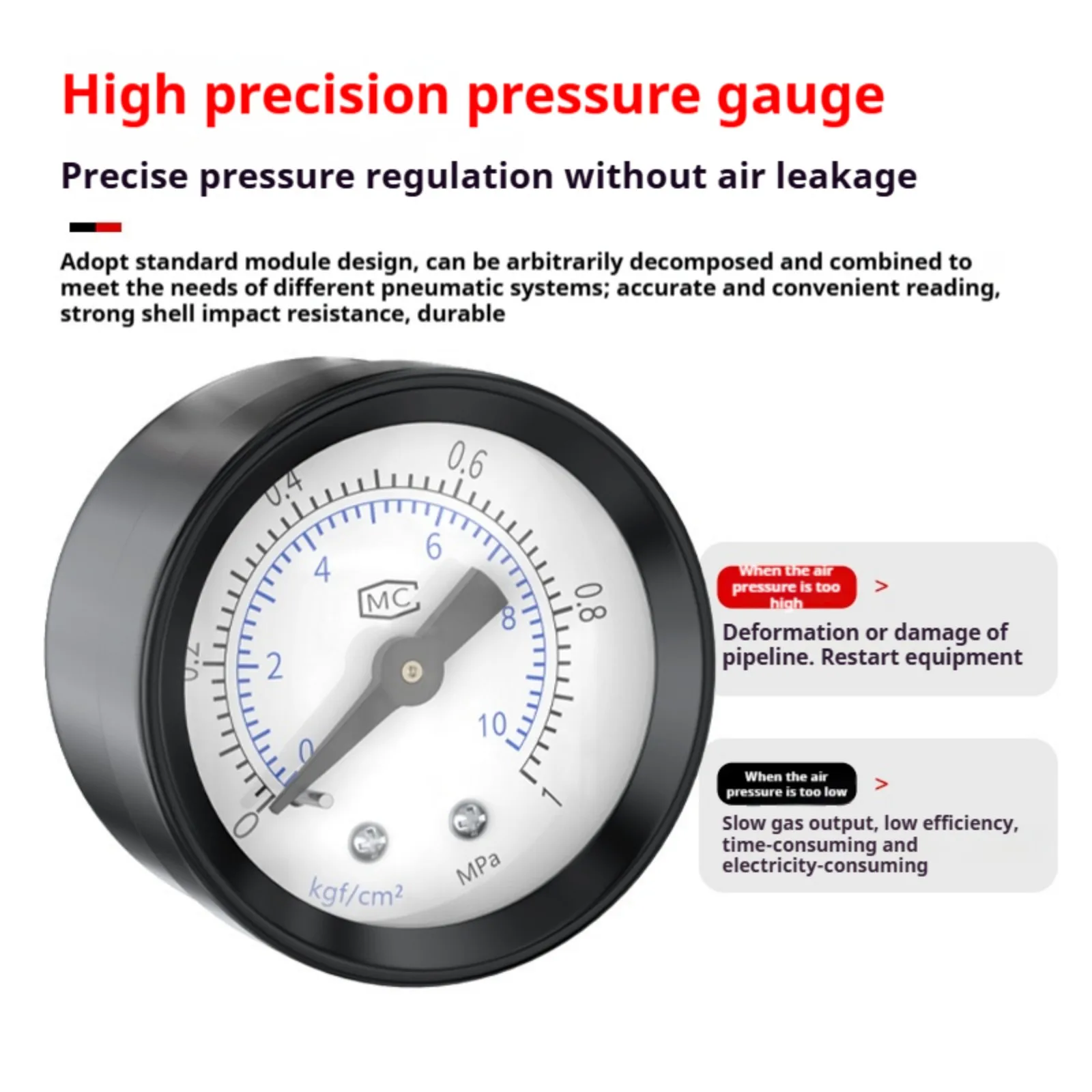 AR2000 Air Control Pressure Gauge Compressor Relief Regulator Regulating Valve Treatment Units With Gauge Adjustable