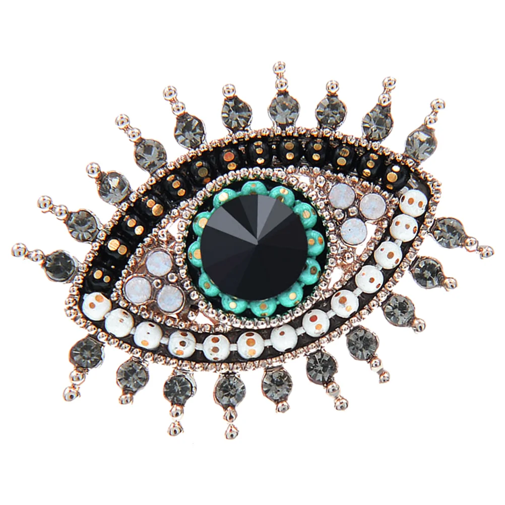 Demon Eye Brooch Evil Pin For Clothes Retro Decor Simple Rhinestone Metal Women Miss