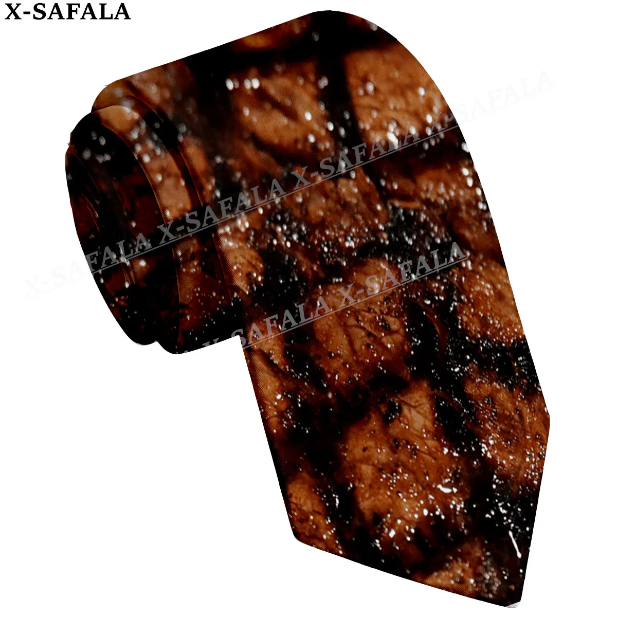 

Beef Meat Trend Street Printed Funny Snack Novelty Tie Skateboard Unisex Casual Nack Tie Fashion Business Party Accessories-1