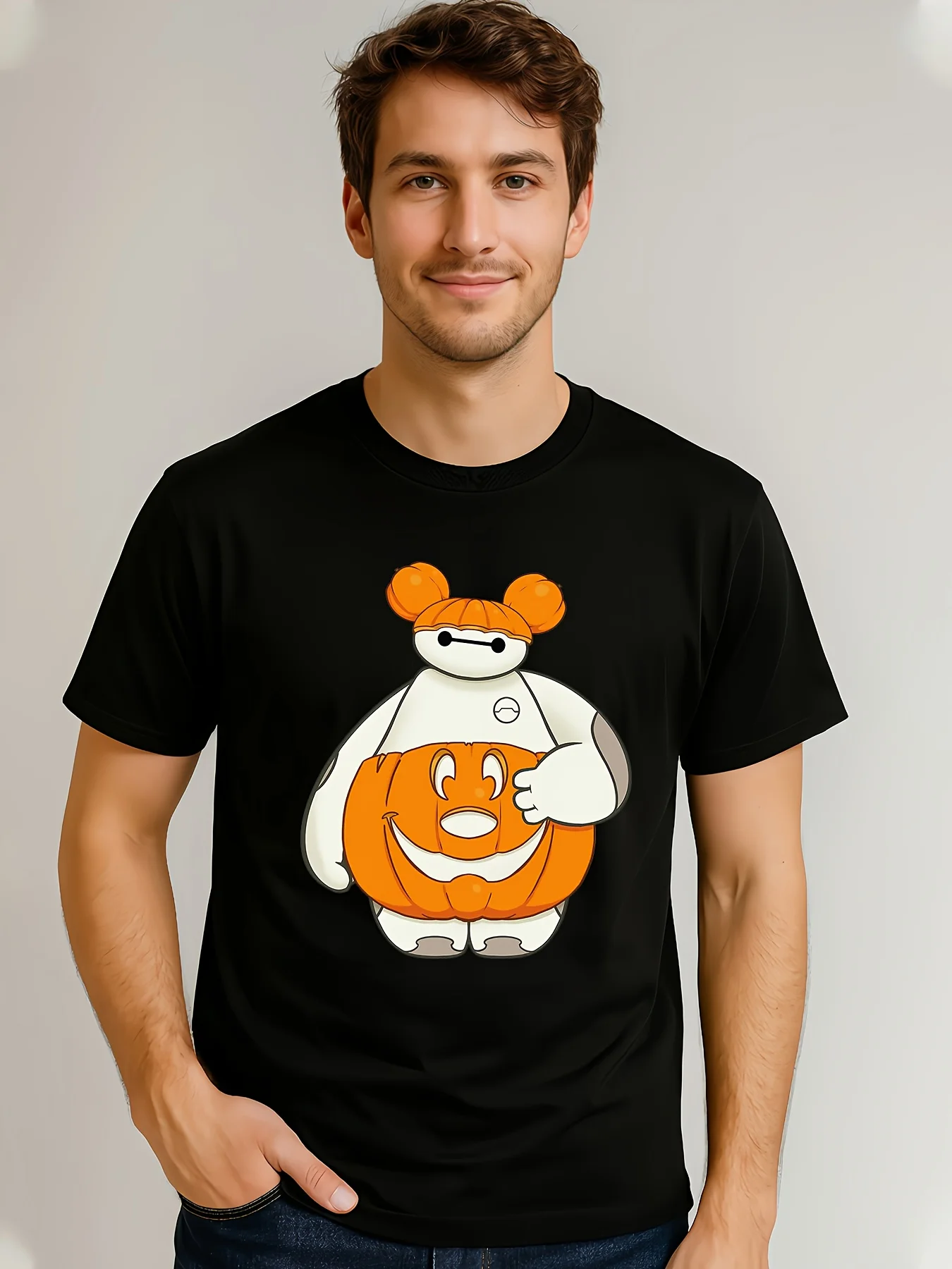 

The Latest Hot-selling Disney Authorized Big White Series Loose Breathable Men's and Women's Same Pure Cotton T-shirt