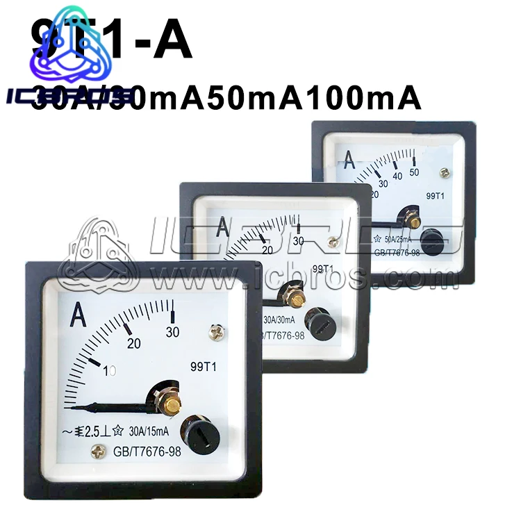 99T1 99T1-A Pointer Type AC Ammeter 30A/30mA 40mA 100mA 50A 20A 20A-10mA