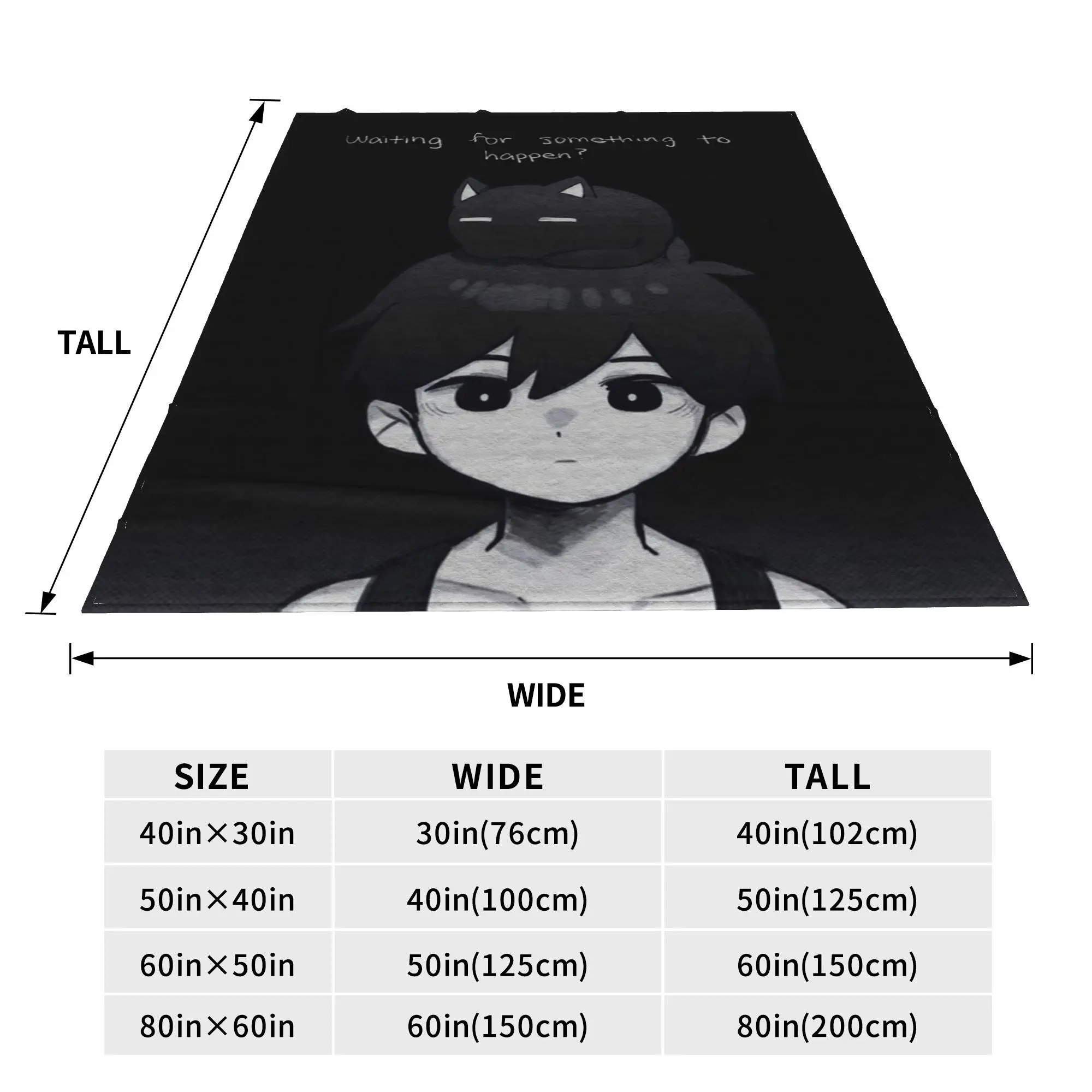 Omori Basil Anime Game Blankets الفانيلا مضحك تنفس رمي بطانية لغطاء ربيع الخريف، #5