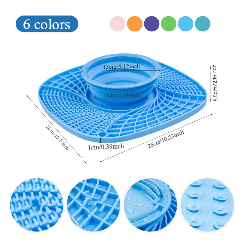 Cuencos para perros, cuenco plegable para mascotas, cuenco de comida lenta, material de silicona para perros, estera para lamer, cuenco Anti Glouton, accesorios para alimentar y agua para perros