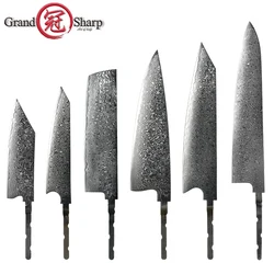 GRANDSHARP Japanese Chef Knifes Blank Blade DIY Damascus Steel VG10 Kitchen Knives Cutlery DIY Knife Making Tool without Handle