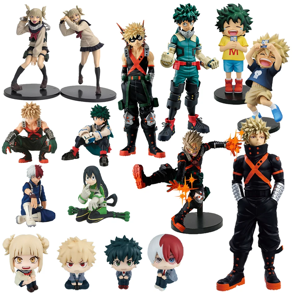 Image of Auf Lager: Beliebte My Hero Academia Figuren - Toga, Bakugou, Midoriya PVC-Actionfiguren, Sammlerstücke, Spielzeug-Geschenk für Kinder und Anime-Fans