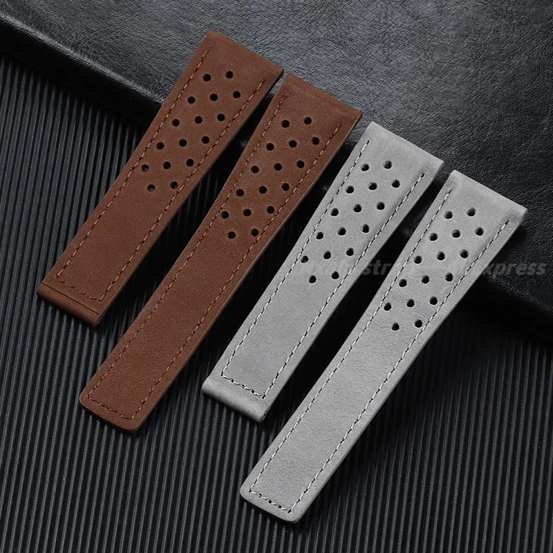 Cowhide Watch Strap for Tag Heuer for Carrera Monaco F1 Watchband 20mm 22mm 24mm Frosted Cow Leather Bracelet Men\'s Accessories