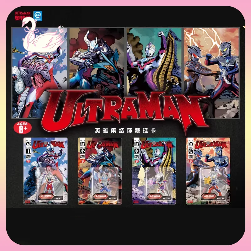 

Original KAYOU Ultraman Heroes Gathering Vol.1 Series Blind Box Colorful Painted Figure Anime Peripheral Cards Collection Gift