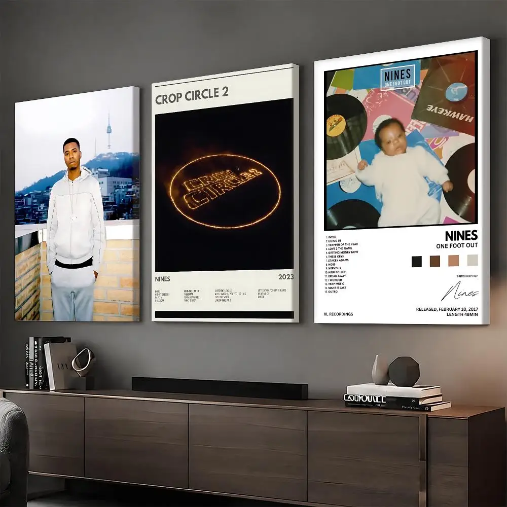 N-Nines Rapper Album Rap Painting Calligraphy HD Modern Style Inner Frame Canvas Poster Bedroom Room Hallway Wall Art Decor