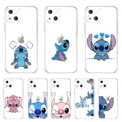 Disney Angry Stitch-s Phone Case For Iphone 15 11 13 14 Pro Max 7 8 Plus X Xr Xs Max Se2020 12mini Transparent Cover