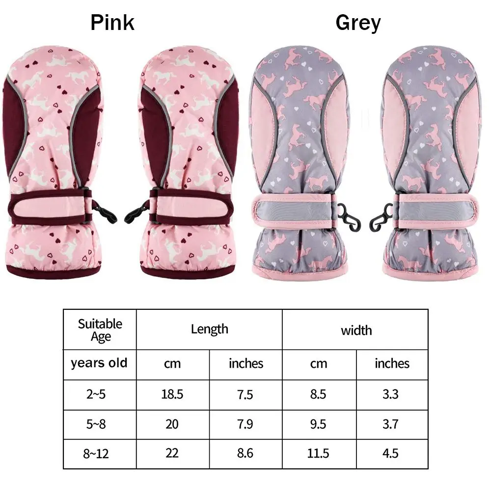 防風防水厚く暖かい冬の子供用スキーグローブ長袖ミトンスノースノースノーボード屋外乗馬
