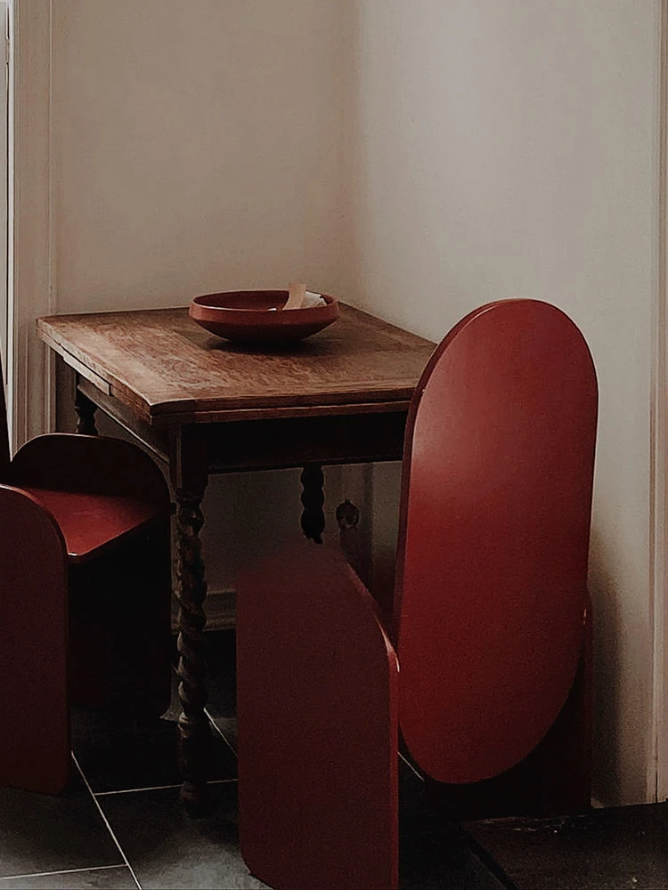 Pre-loved solid wood red chair, high back dining chair, vintage desk chair, bedroom dressing