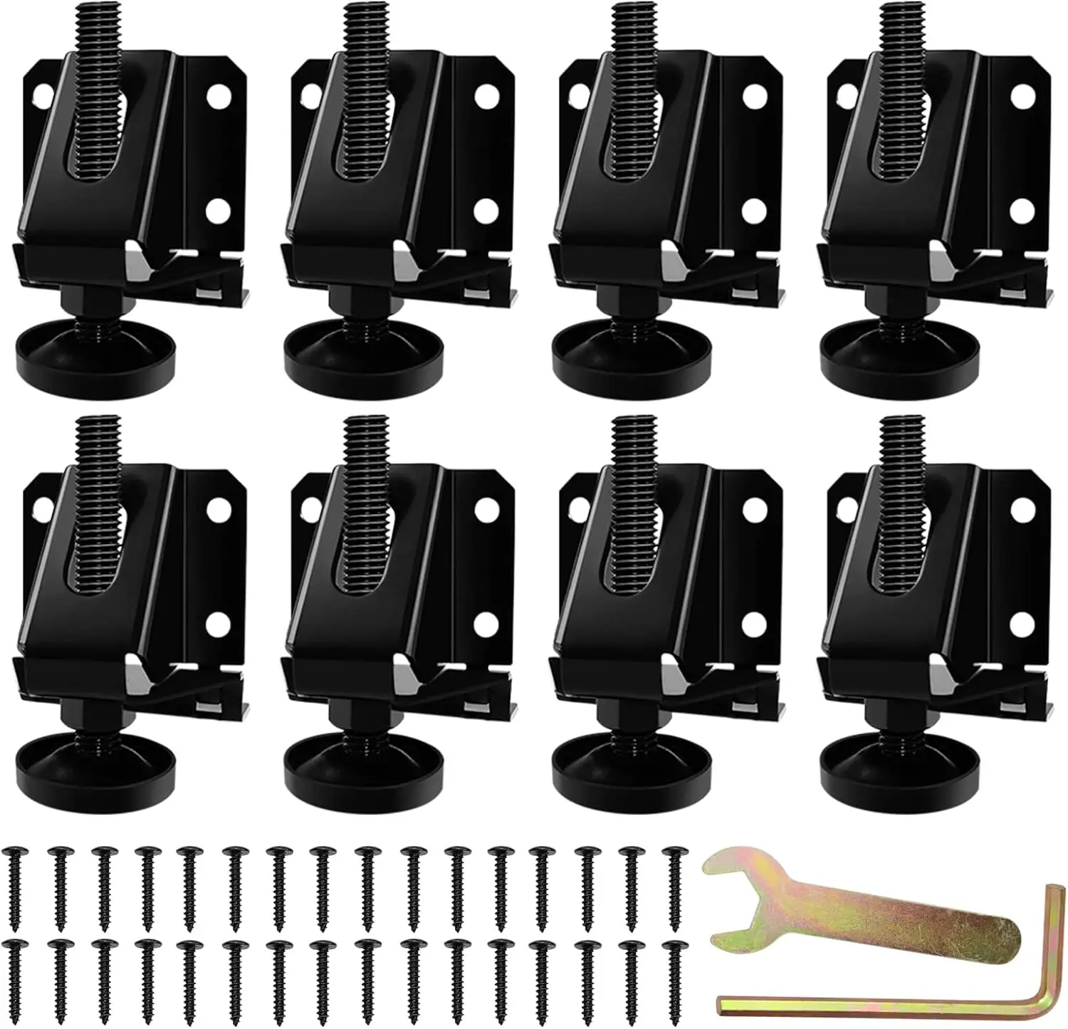 8 Pcs Heavy Duty Adjustable Leveling Feet for Furniture with Hexagon Lock Nuts for Table Cabinets Workbench