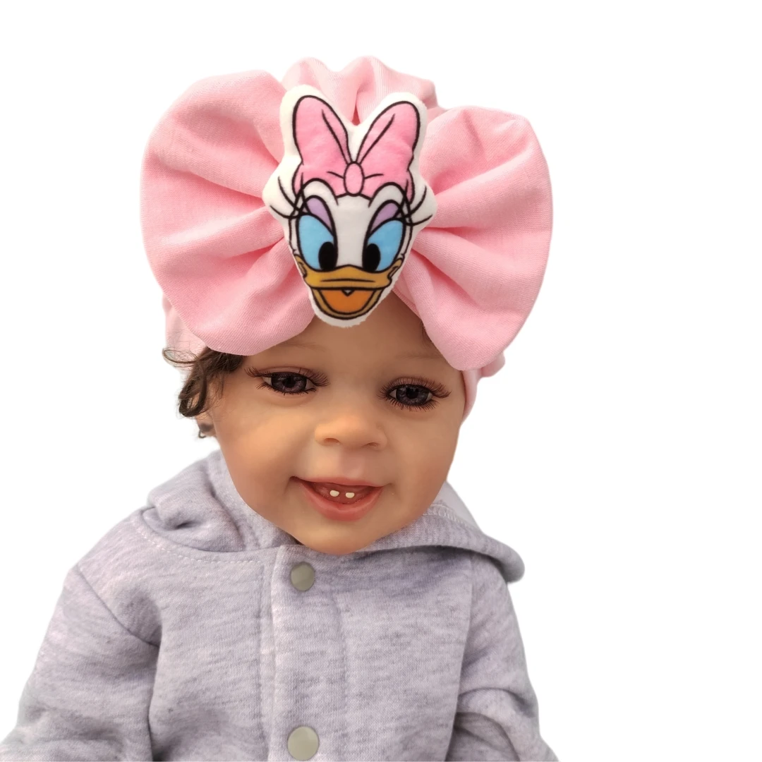 New Miniso Donald Duck Twist Baby Headdress Cute elastic solid girl hair cap Kids shoes Non-slip solid baby gift Preferred baby