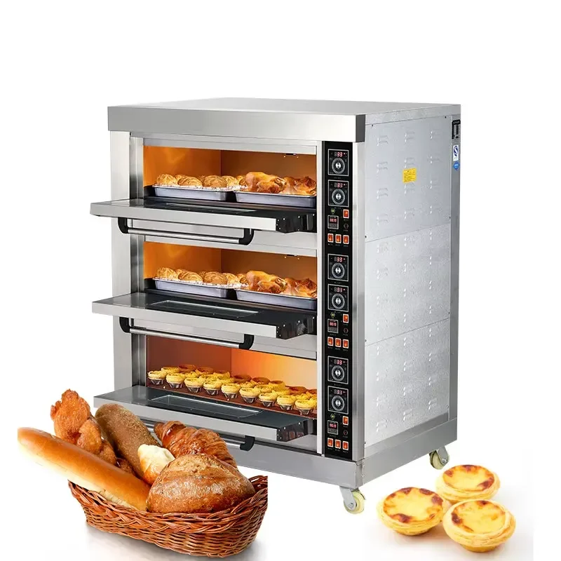 Commercial Large Pizza Oven with Microcomputer Control System New Deck Oven for Baking Bread Pizza for Nuts Corn Ingredients