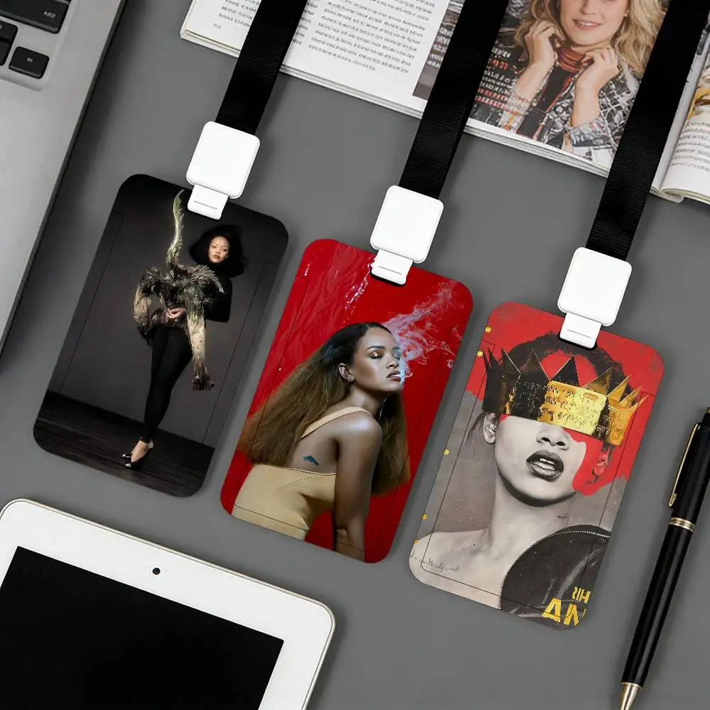 Singer R-RIHANNA ABEACADABRA  badge Card Holder Student ID Case Daily Use Subway Commute Work Cover Office School Bus Protector