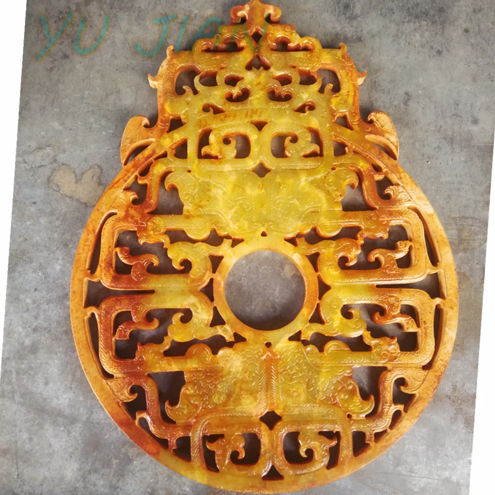 Latest Chinese Totem Ancient Carving Jade Ornaments Antique Pieces Natural Hetian-jade Exquisite Carving Quality Jewelry