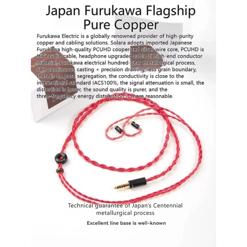 Jumper Ear Solara 532-Strand Furukawa PCUHD Copper IEM Cable 22AWG 4-Core Audiophile Upgrade MMCX 2Pin 2.5/4.4/3.5mm/Type c/