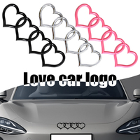 Four Love Car Logo Color Audi Car Logo Style 4 Heart 3D Stickers Car Dress Up Trunk Storage Box Decoration
